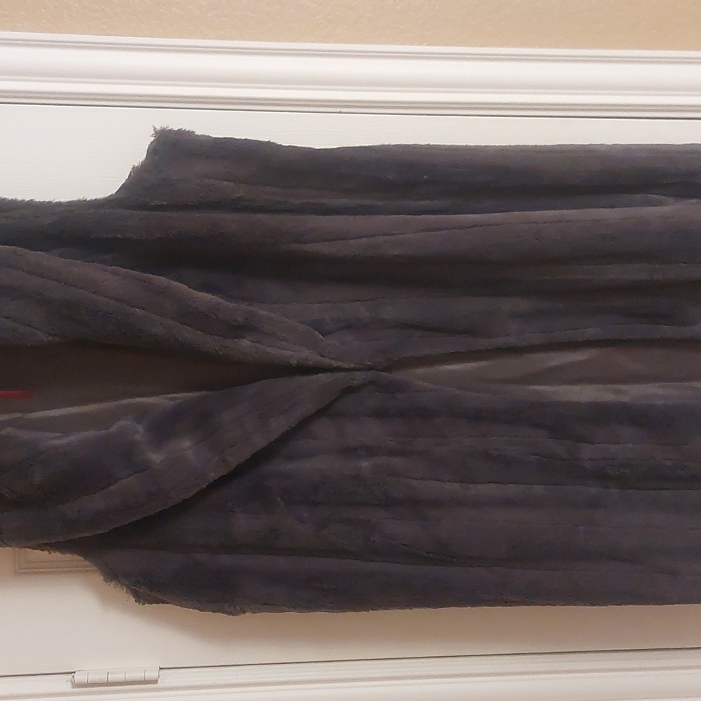 Long faux grey vest